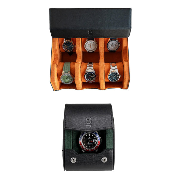 Make your own set (6 Slot Watchbox + Single Watch Roll)