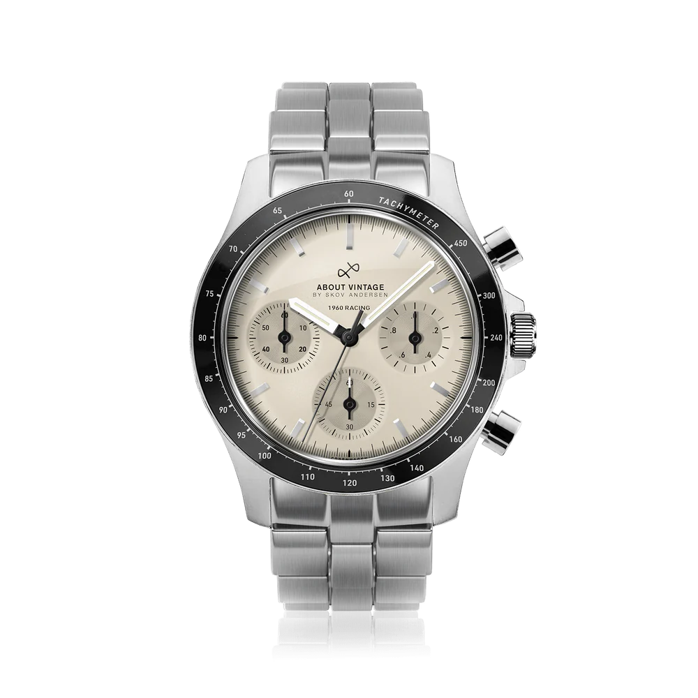 About Vintage Racing Chronograph 1960 Steel / Off White