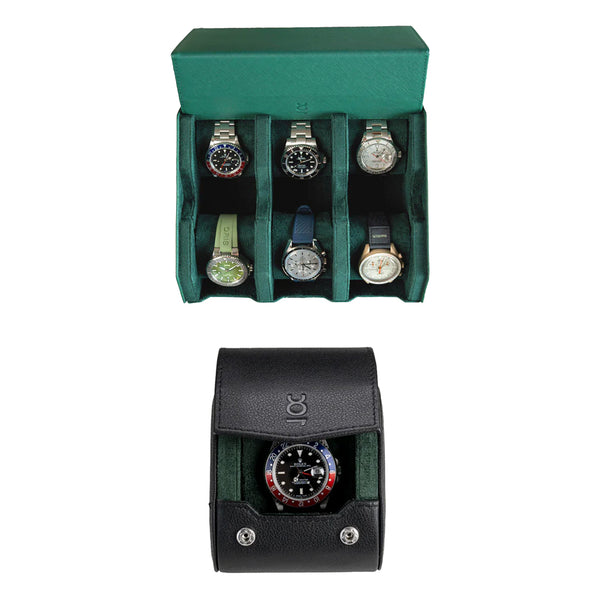 Make your own set (6 Slot Watchbox + Single Watch Roll)