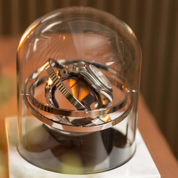 Orbital Watch Winder - Single White Marble