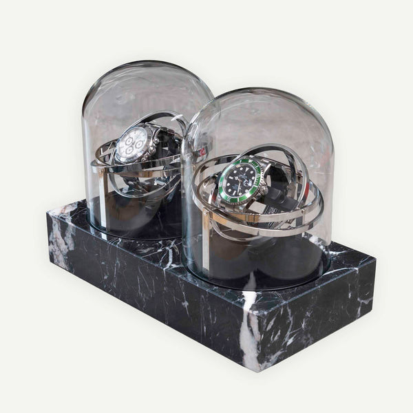 Orbital Watch Winder - Black Marble Duo