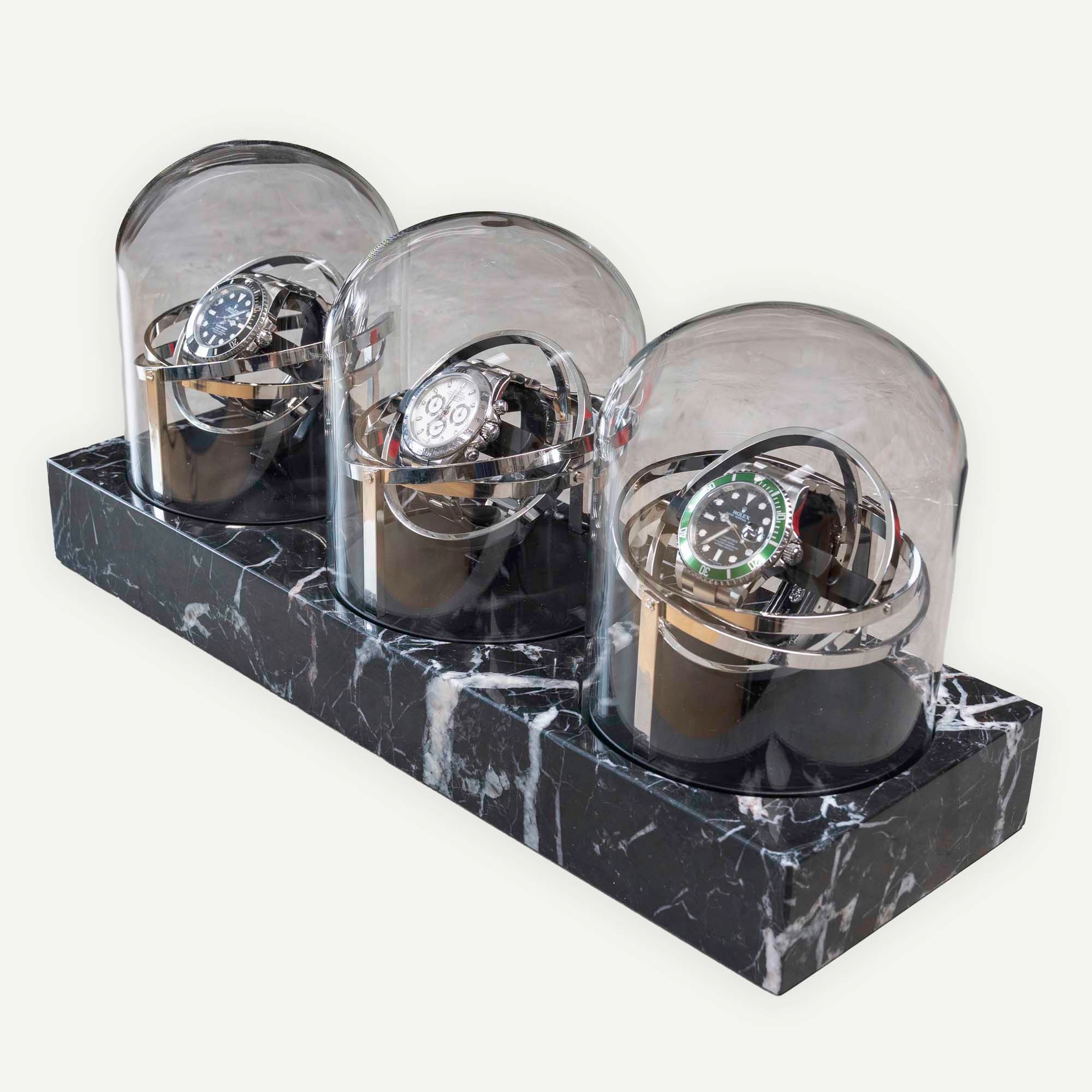 Orbital Watch Winder Black Marble Trio kr Free shipping