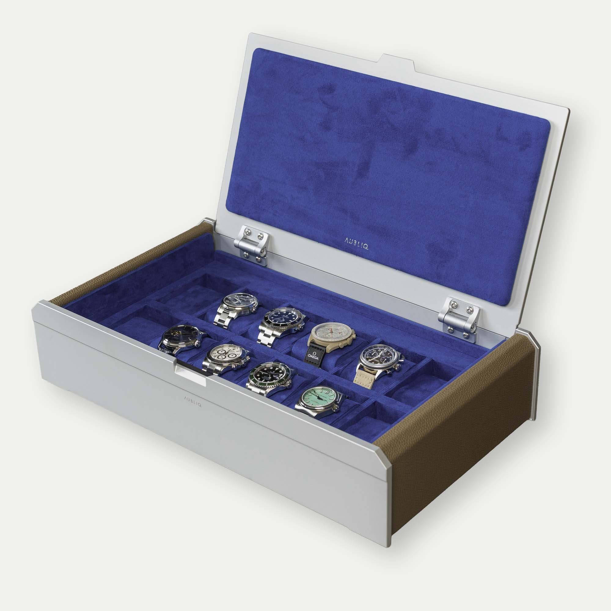 AUBLIQ Watch Box Silver 12 Slot