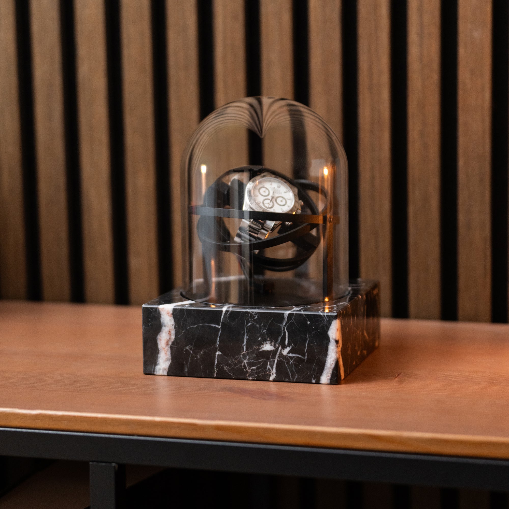 Orbital Watch Winder - Single Black Marble