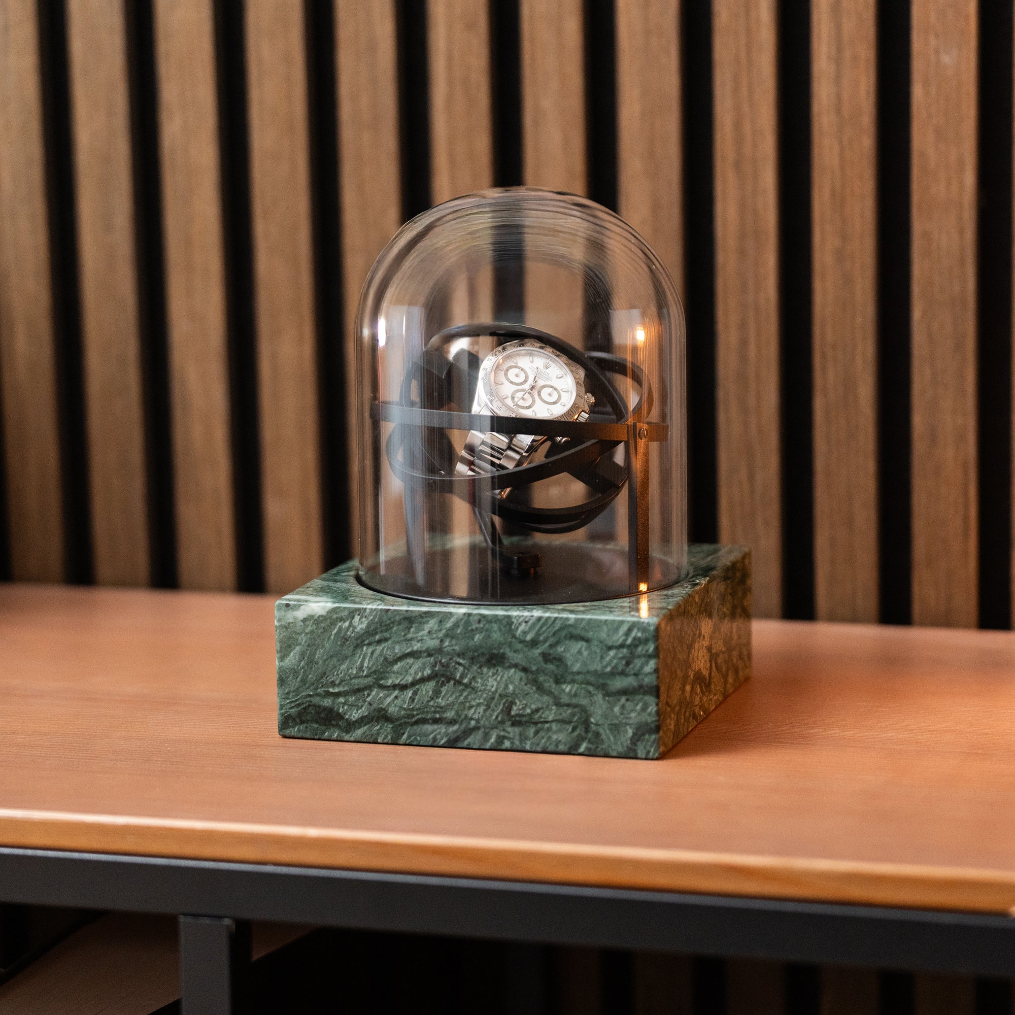 Orbital Watch Winder - Single Green Marble