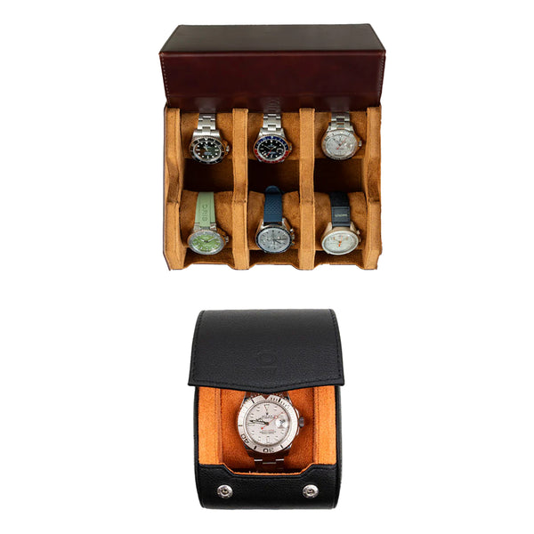 Make your own set (6 Slot Watchbox + Single Watch Roll)