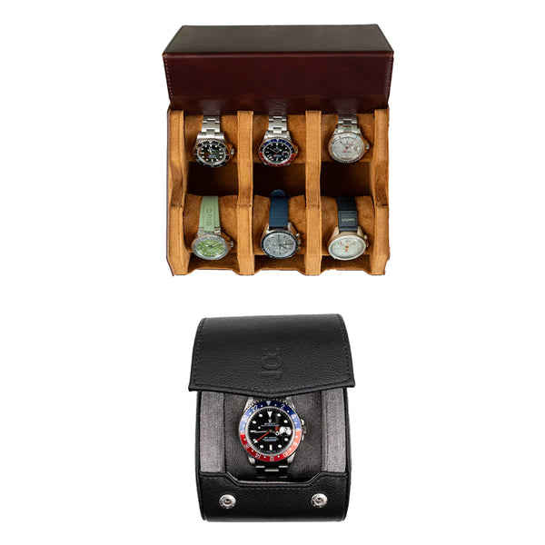 Make your own set (6 Slot Watchbox + Single Watch Roll)