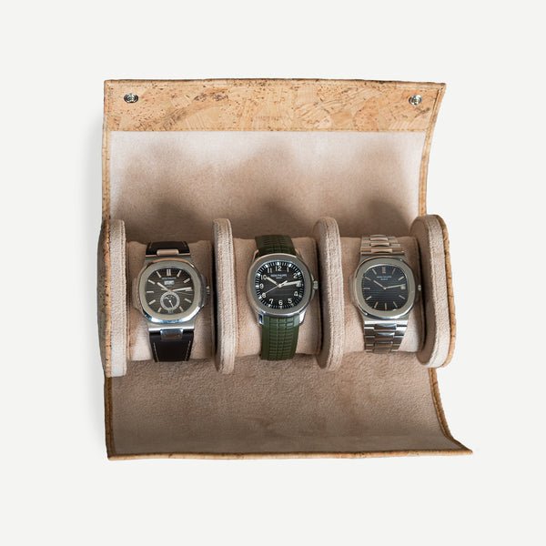 Tuscany Cork 3 Slot Watch Roll