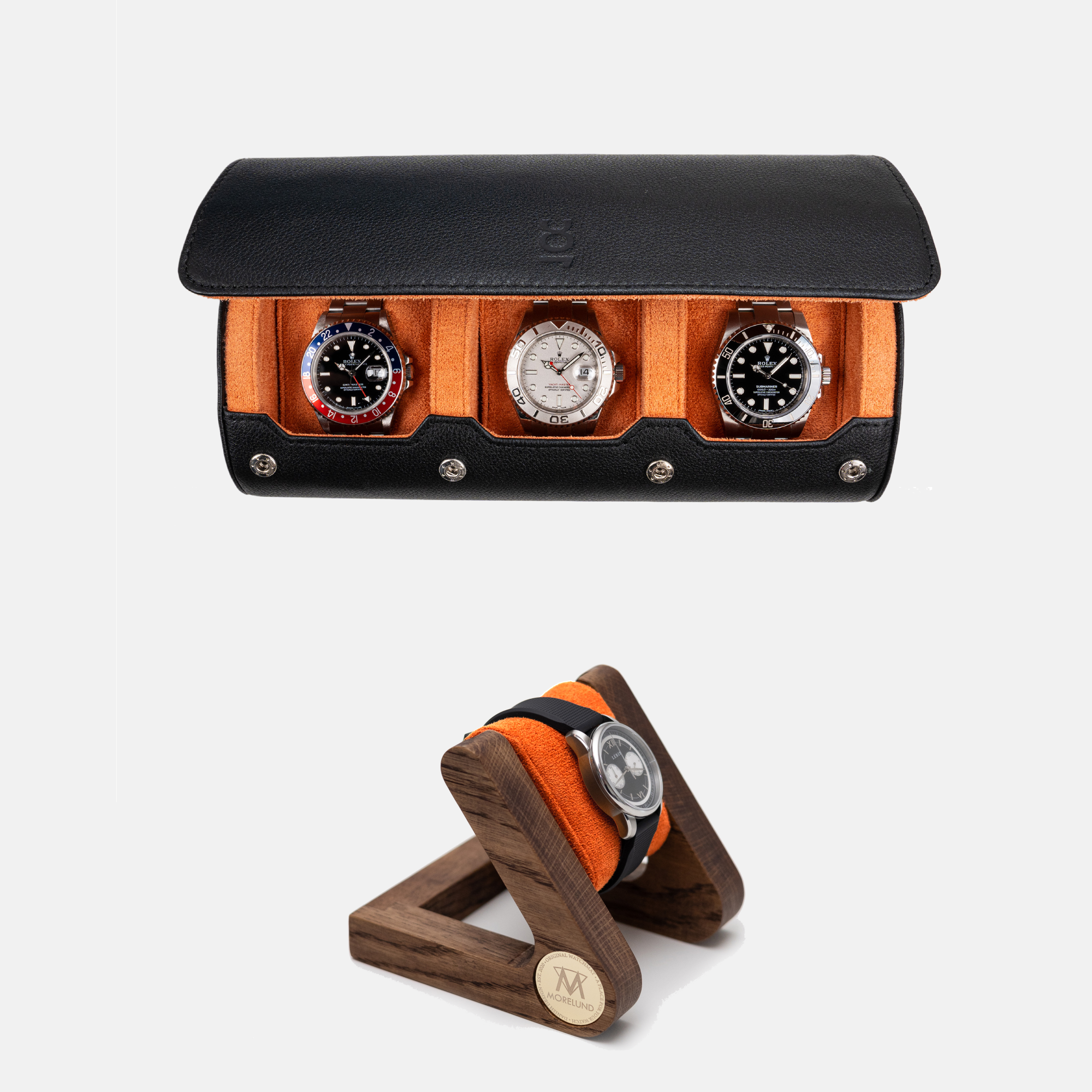 Bundle - Watch Roll Large + Morelund Watch Stand
