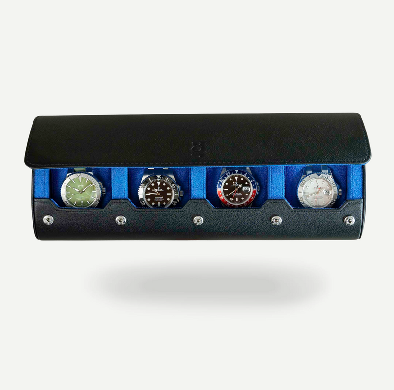 Travel Watch Roll Extra Large - Black Blue