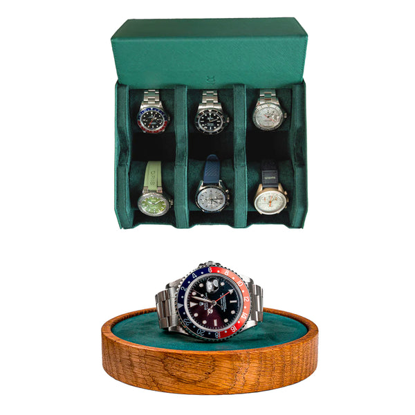 Green Saffiano Green Watchmat