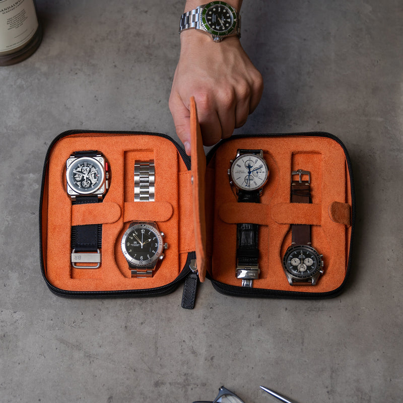 Watch Case For 4 Watches - Black
