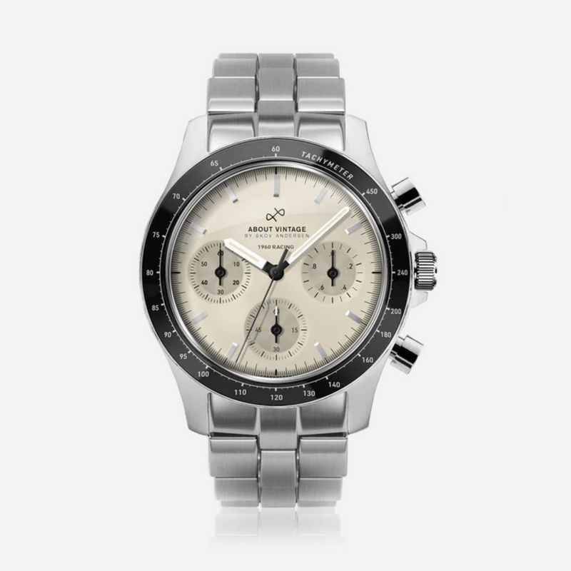 About Vintage Racing Chronograph 1960 Steel / Off White