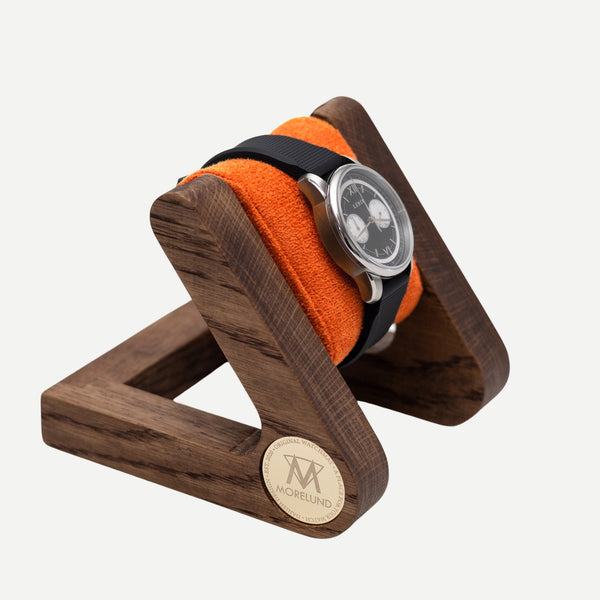 Morelund Watch Stand - Dark Oak - Orange