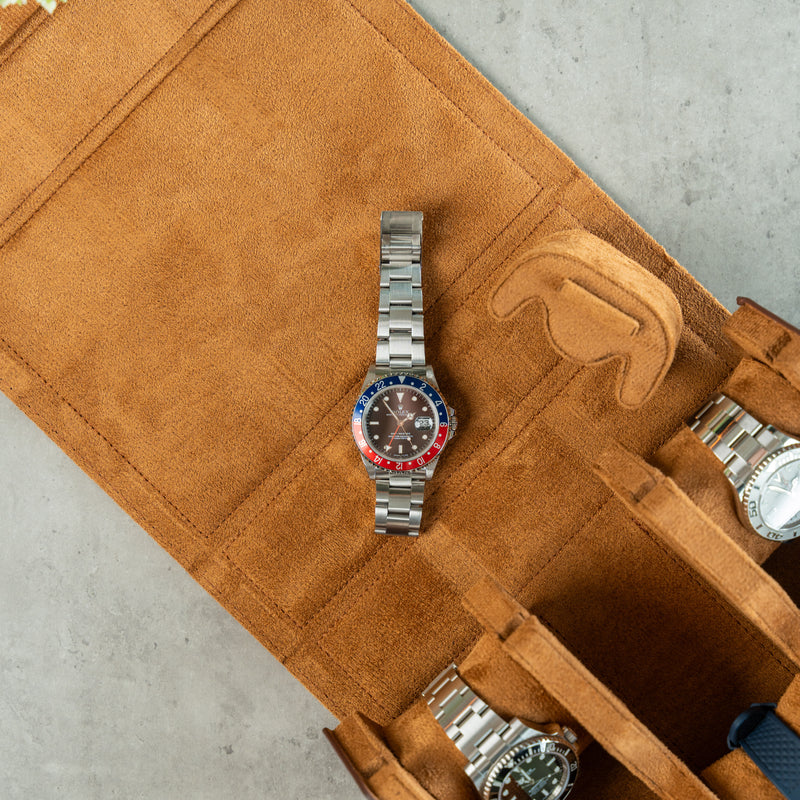 Hexagon Coffee Brown 6 Slot Watch Box