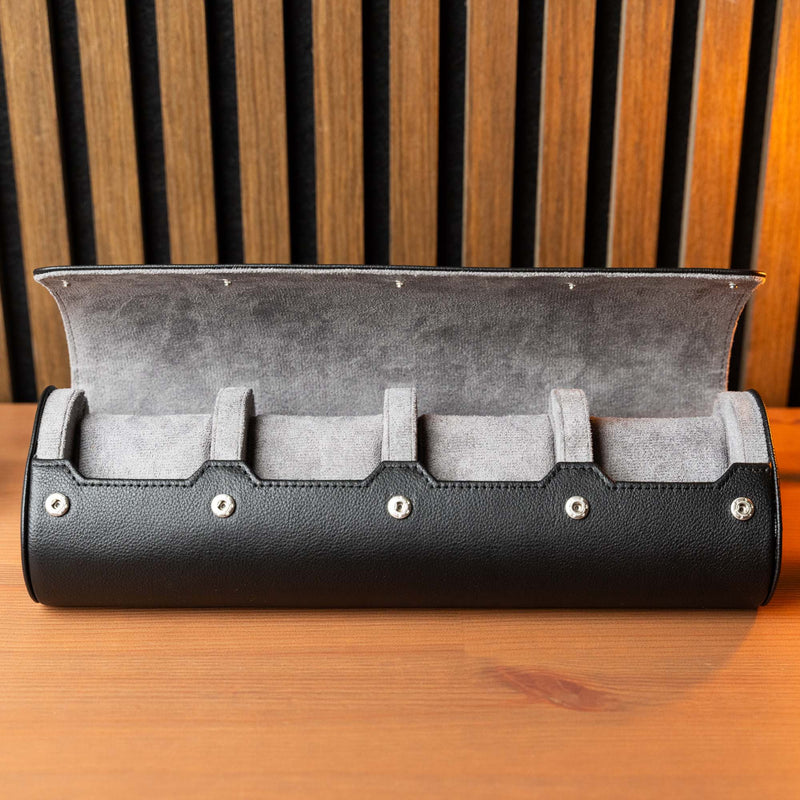 Personalized Travel Watch Roll Extra Large- Black Grey