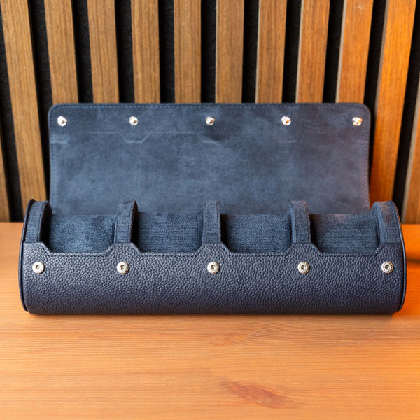 Personalized Travel Watch Roll Extra Large - Navy Blue