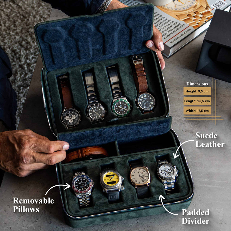 Forest Green 8 Slot Watch Box