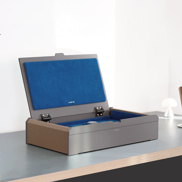 AUBLIQ Watch Box Grey 10 Slot + Strap Slot