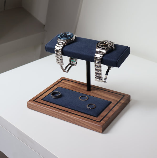 Foxton - Charbon Marine Blue & Black Walnut