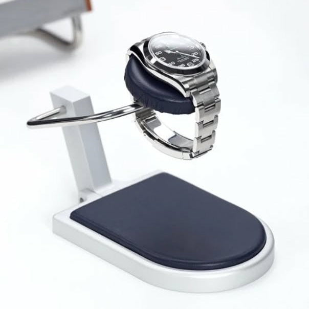 AUBLIQ Watch Stand Silver Navy Blue