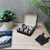 Square Watch Box 6 Slot - Dark Green Litchi