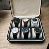 Square Watch Box 6 Slot - Dark Green Litchi