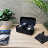 Square Watch Box 3 Slot - Navy Blue Litchi