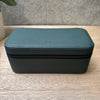 Square Watch Box 3 Slot - Dark Green Litchi