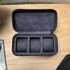 Square Watch Box 3 Slot - Navy Blue Litchi