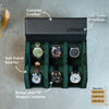 Personalized Hexagon Black Green 6 Slot Watch Box