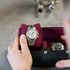 Black Cherry Personalized 2 Slot Watch Roll