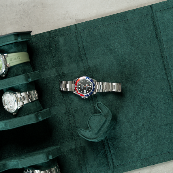 Hexagon Black Green 8 Slot Watch Box