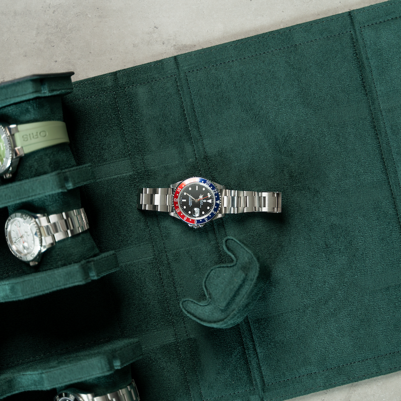 Hexagon Black Green 8 Slot Watch Box