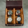 Hexagon Coffee Brown 4 Slot Watch Box