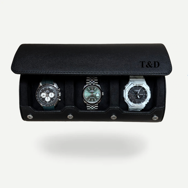 Personalized Watch Roll Large - All Black