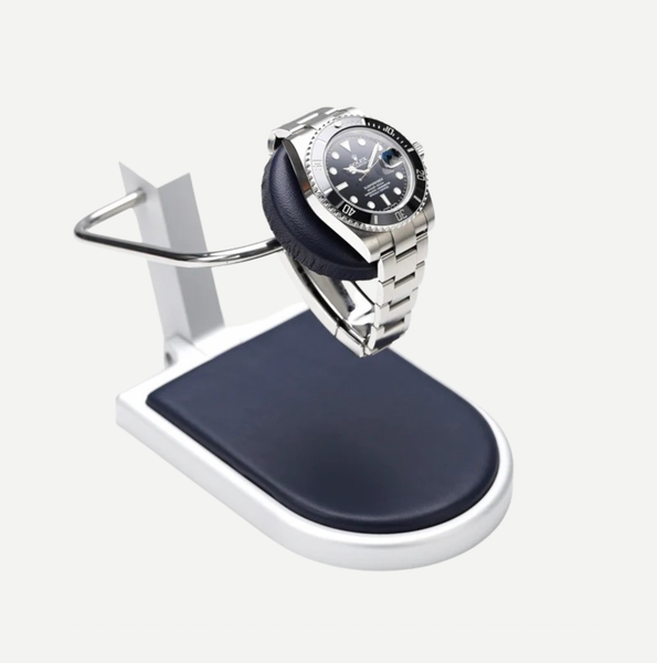 AUBLIQ Watch Stand Silver Navy Blue