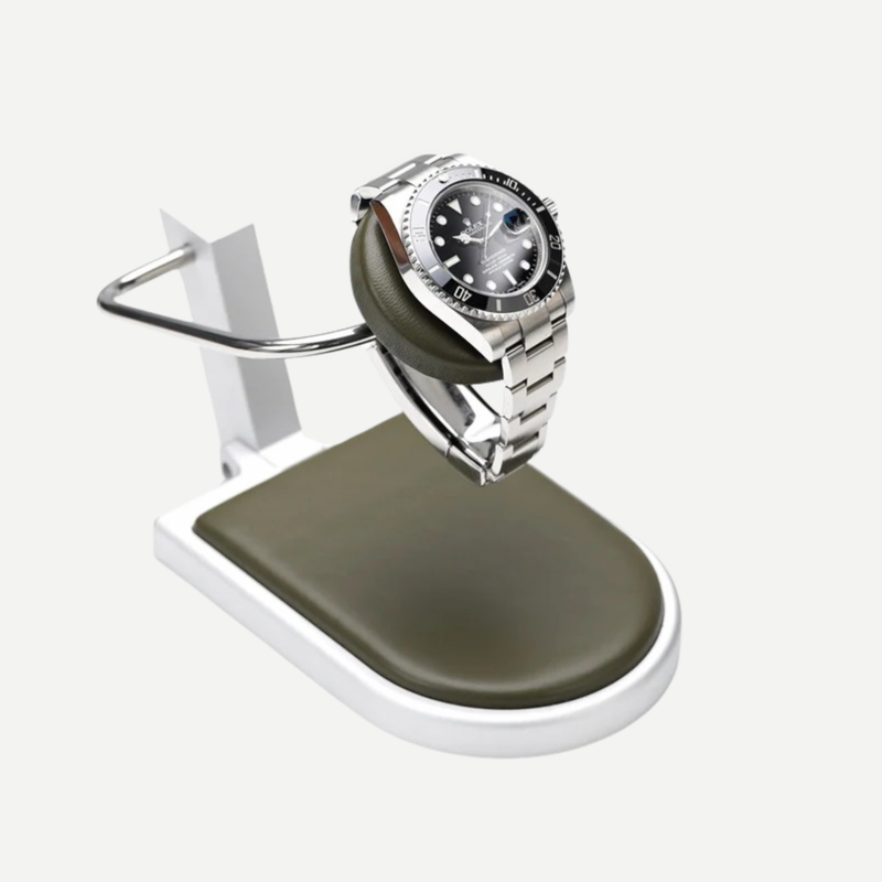 AUBLIQ Watch Stand Silver Khaki Green