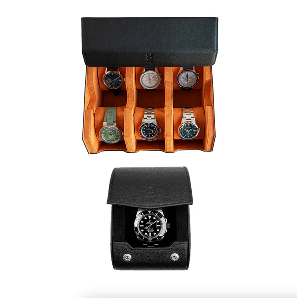 Make your own set (6 Slot Watchbox + Single Watch Roll)
