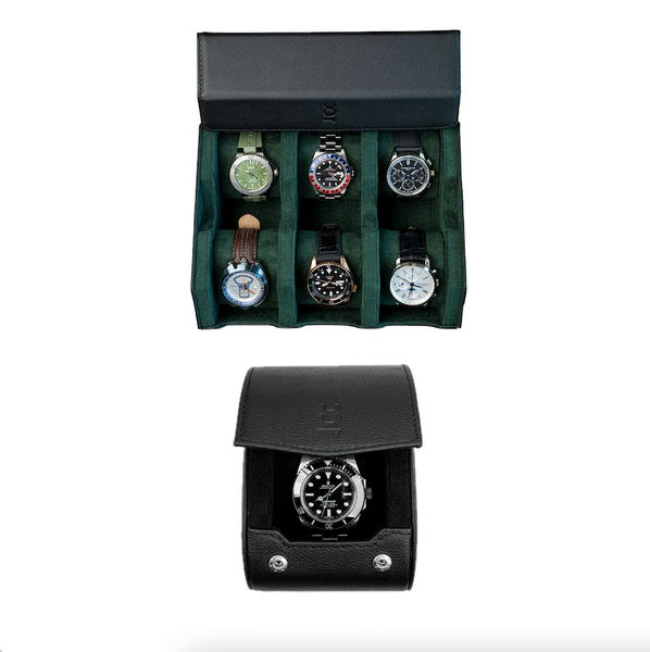 Make your own set (6 Slot Watchbox + Single Watch Roll)