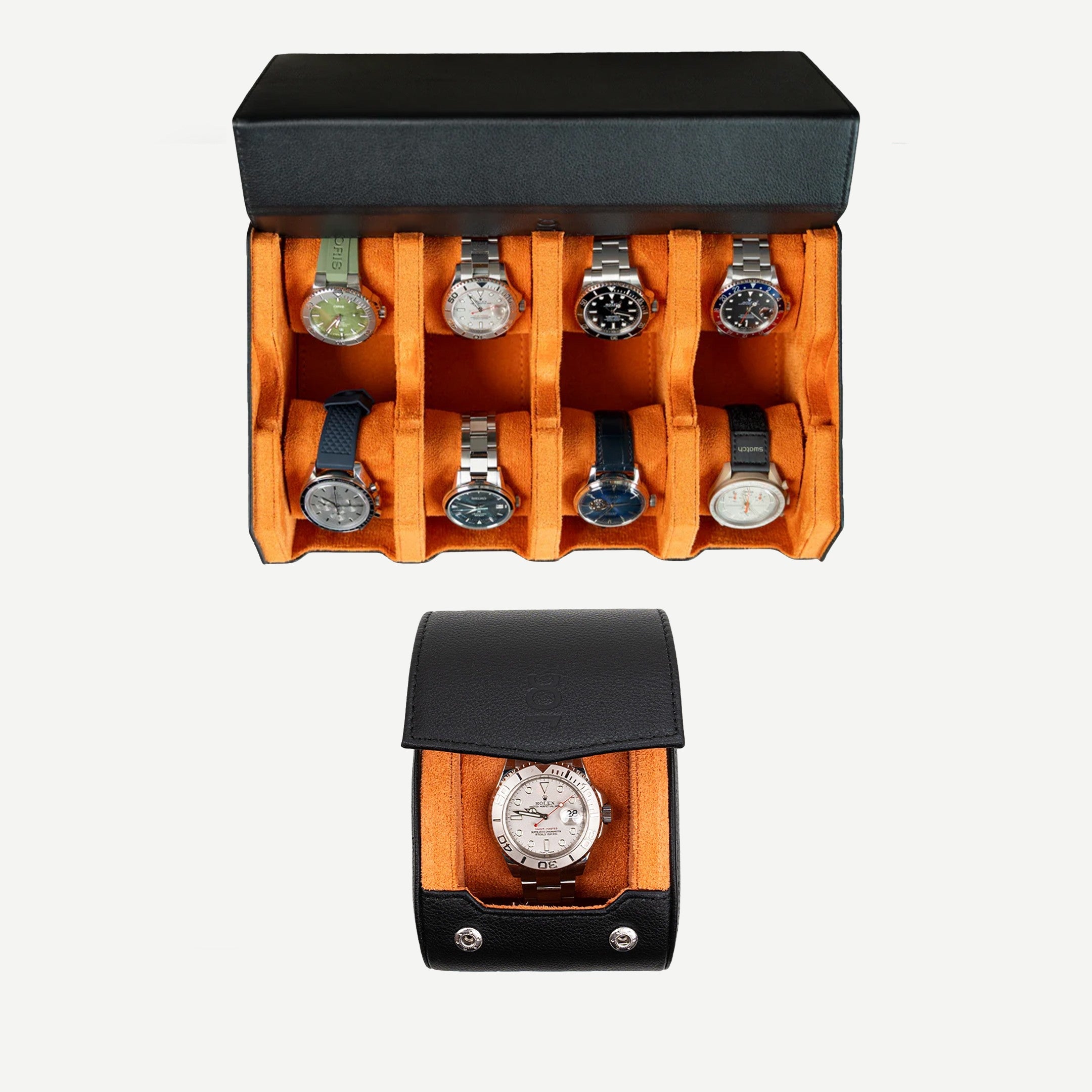 Make your own set (8 Slot Watchbox + Single Watch Roll)