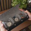 Personalized Watch Roll Black Grey - Add name or initials