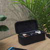Square Watch Box 3 Slot - Navy Blue Litchi