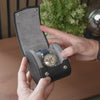 Personalized Single Watch Roll - Black Grey