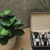 Square Watch Box 6 Slot - Dark Green Litchi