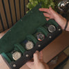 Personalized Travel Watch Roll Extra Large - Black Green