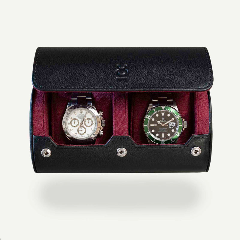 watch roll in purple color for 2 watches