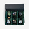 Personalized Hexagon Black Green 6 Slot Watch Box