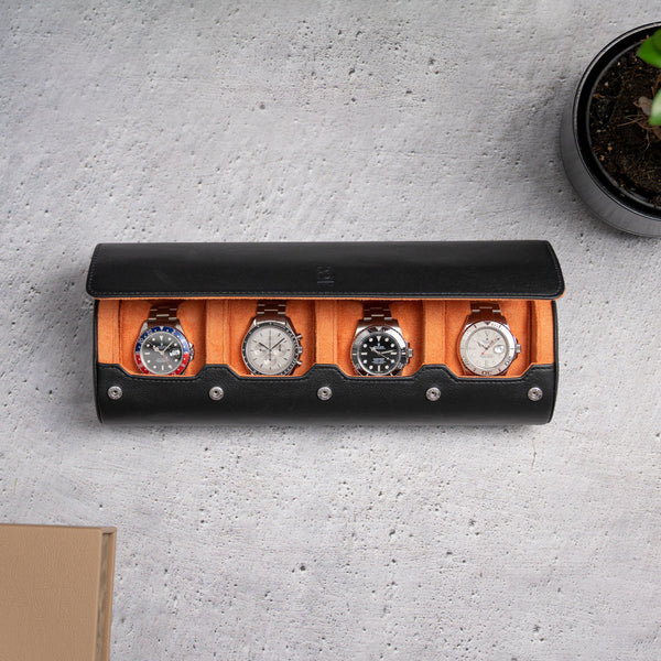 Travel Watch Roll Extra Large - Black Orange