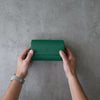 Two Slot Watch Roll - Green Saffiano